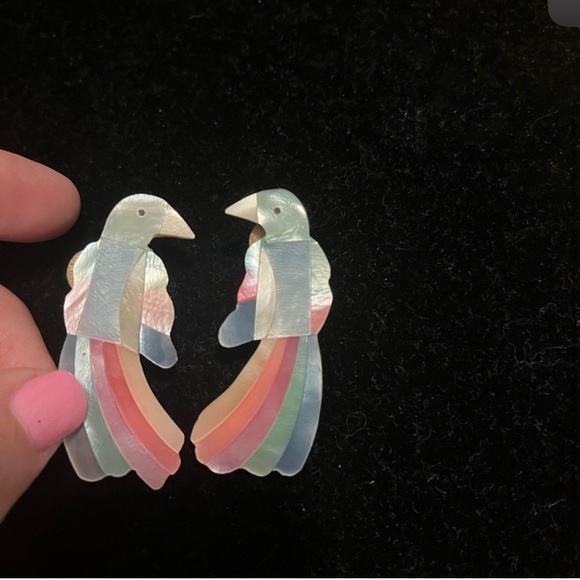 Hand Crafted Jewelry - Pastel bird earrings